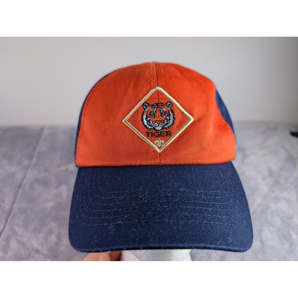 Kids Orange and Navy Tiger Patch Baseball Cap